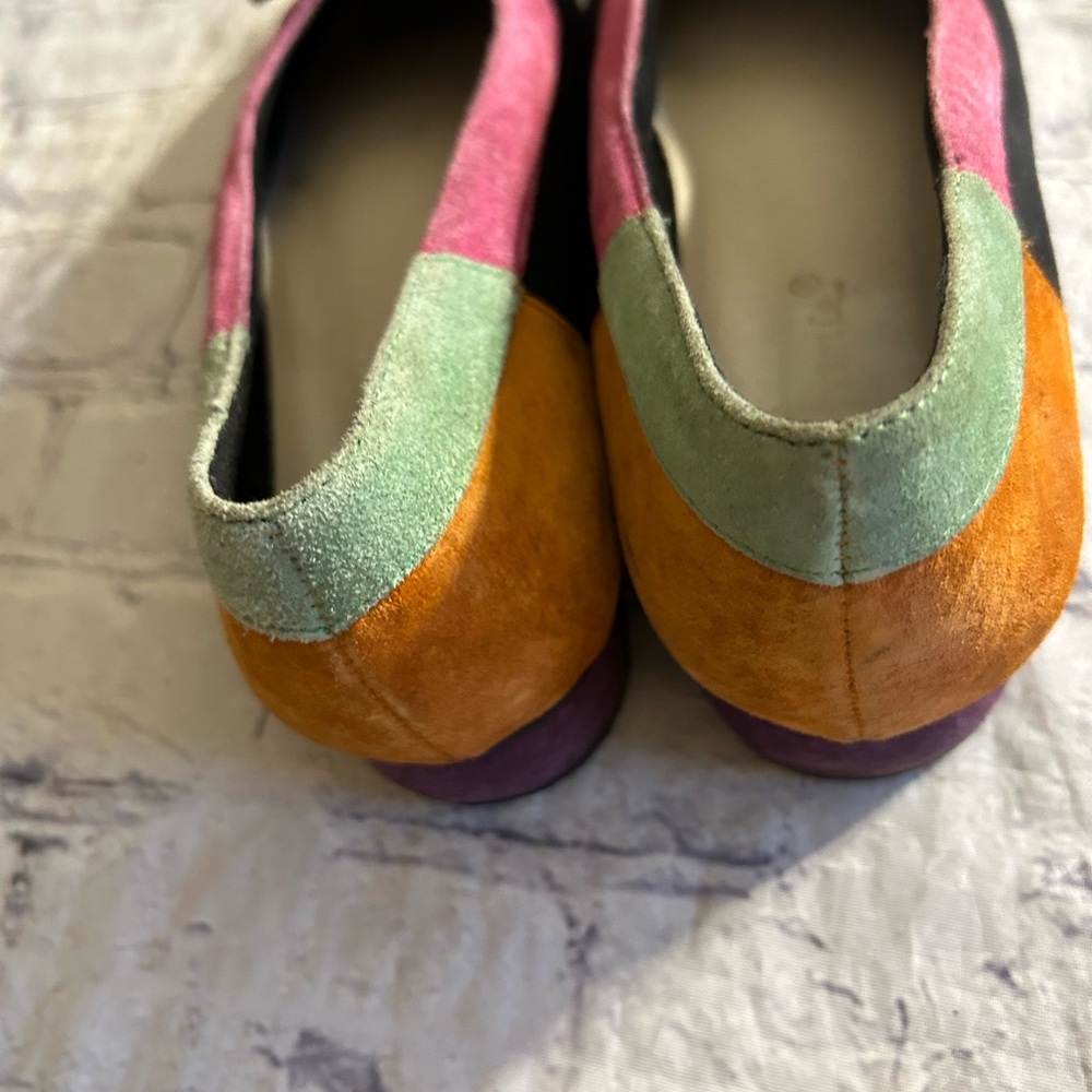 ANNIE COLOR BLOCK VTG FLATS WITH BOW TOE LEATHER SUEDE UPPERS WOMEN’S SIZE 8.5 - Picture 3 of 11